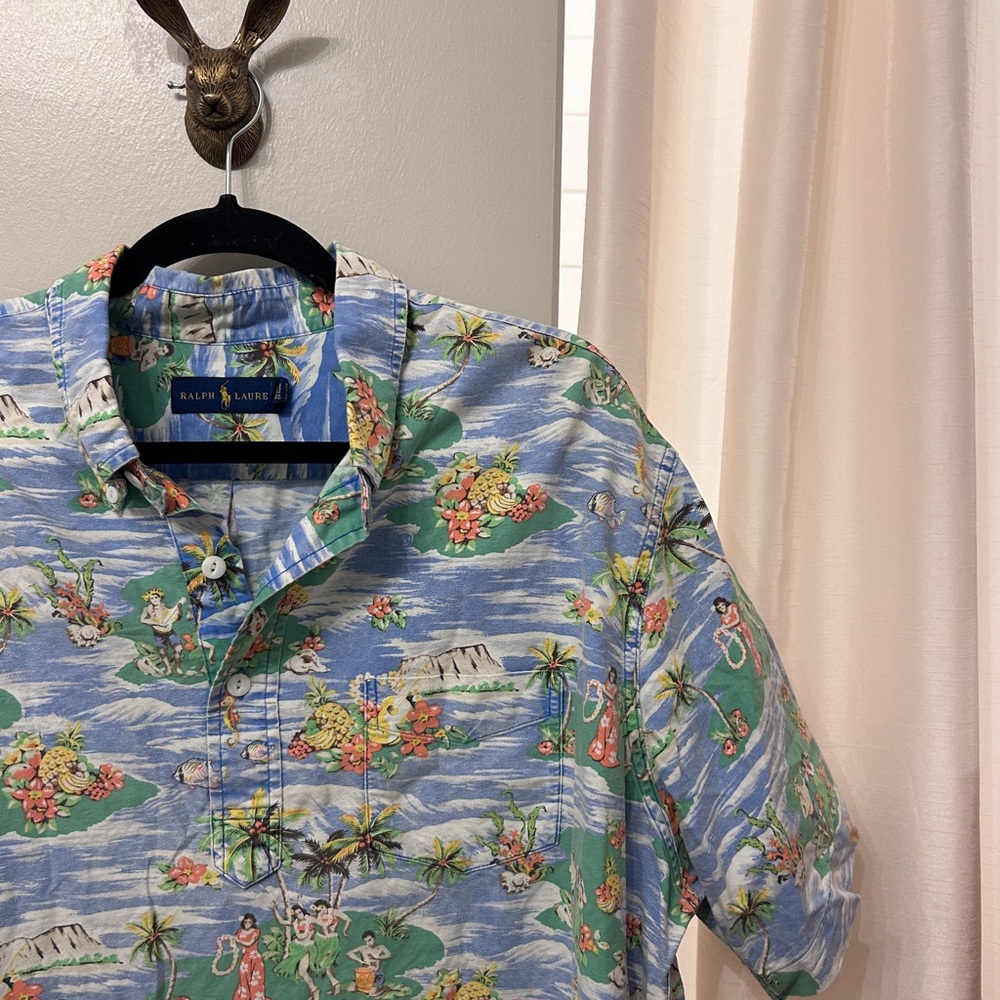 RALPH LAUREN Mini Hawaiian print pop over shirt XXL